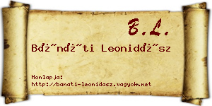 Bánáti Leonidász névjegykártya